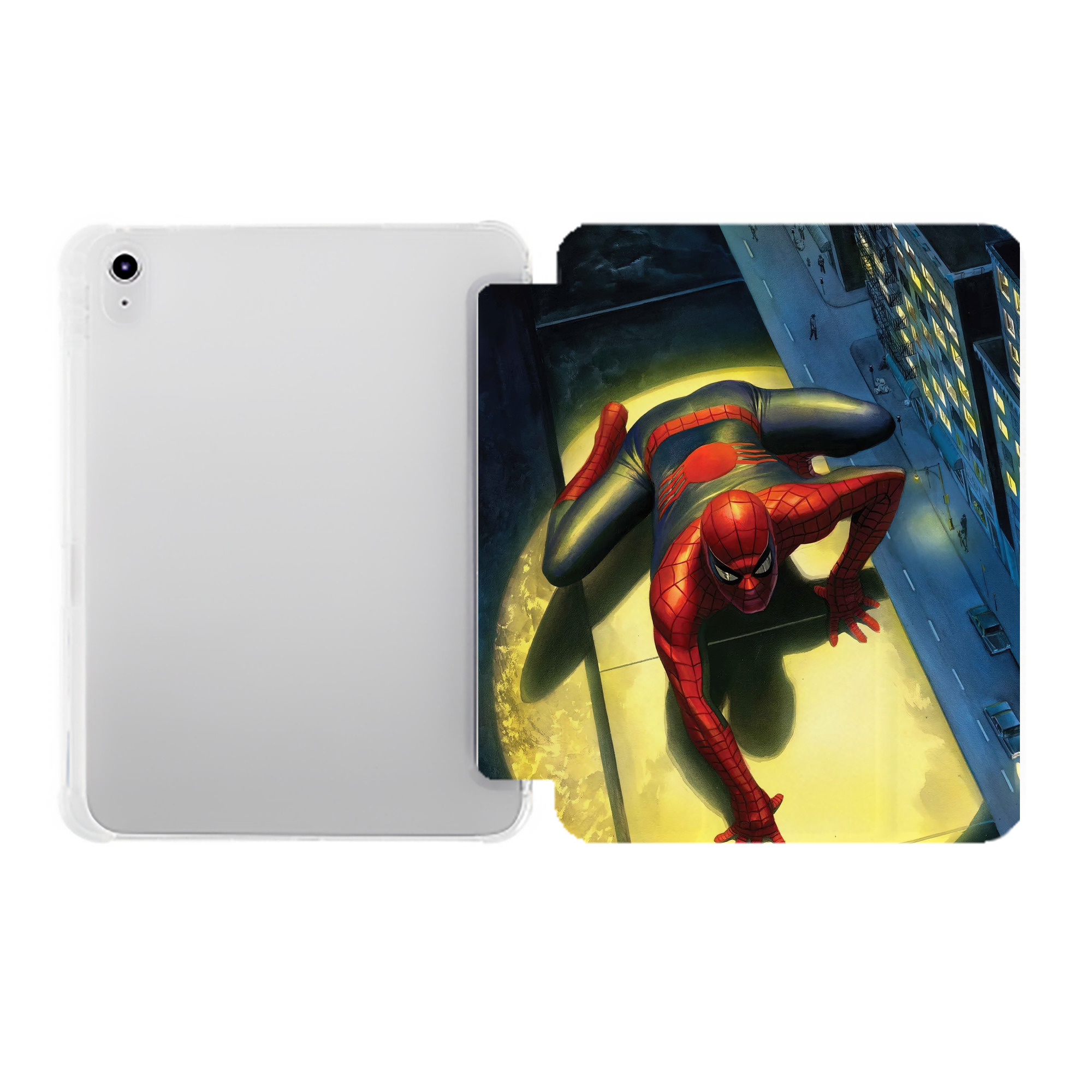 （画像用） Spider Man スパイダーマン IPad ケース ペン収納付き 三つ折りスタンド PUレザー×シリコン 対応機種9.5/10.5/10.9インチ